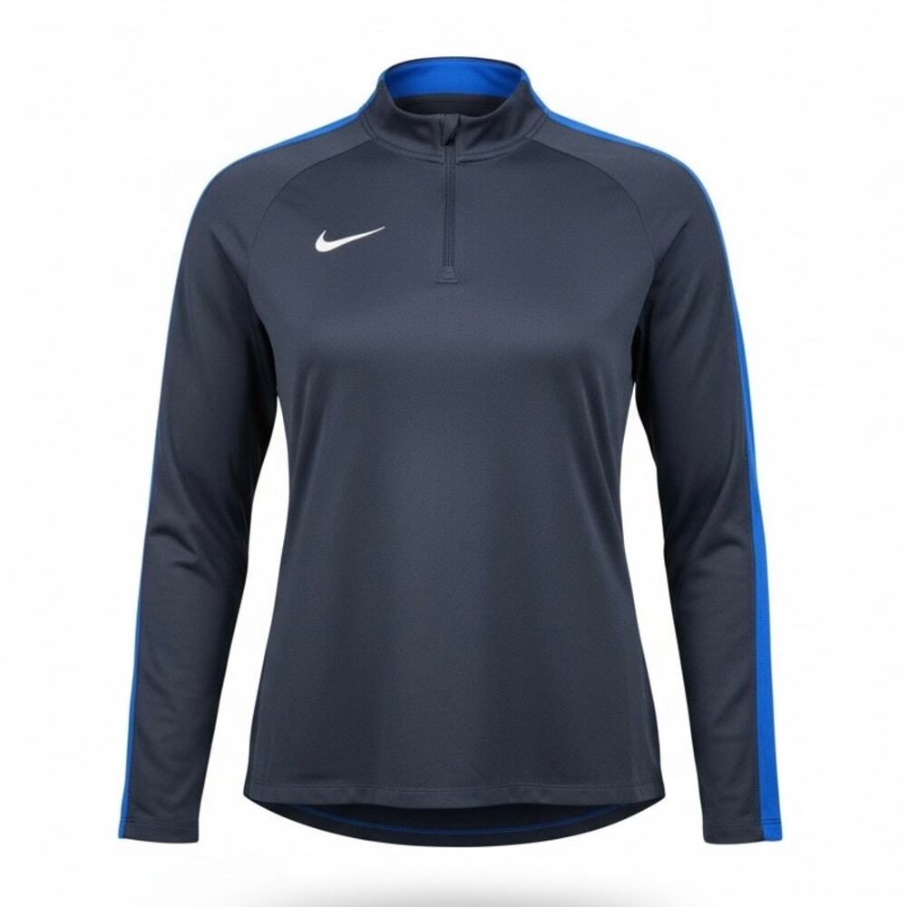 Nike Women's‎ Academy Dri-FIT Soccer Drill Quarter Zip Navy & Blue Shirt - Large
